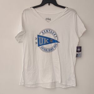 CSA Women's White Kentucky V-Neck Tee